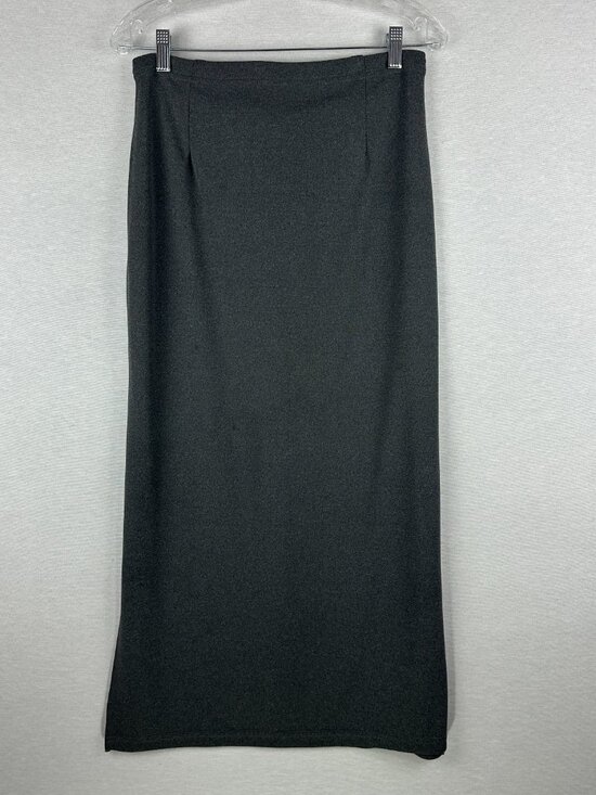 IN MODA Dresses & Skirts - VINTAGE "IN MODA" MAXI SKIRT SOLID GREY STRAIGHT 36" LENGTH SIDES SLITS SIZE 11